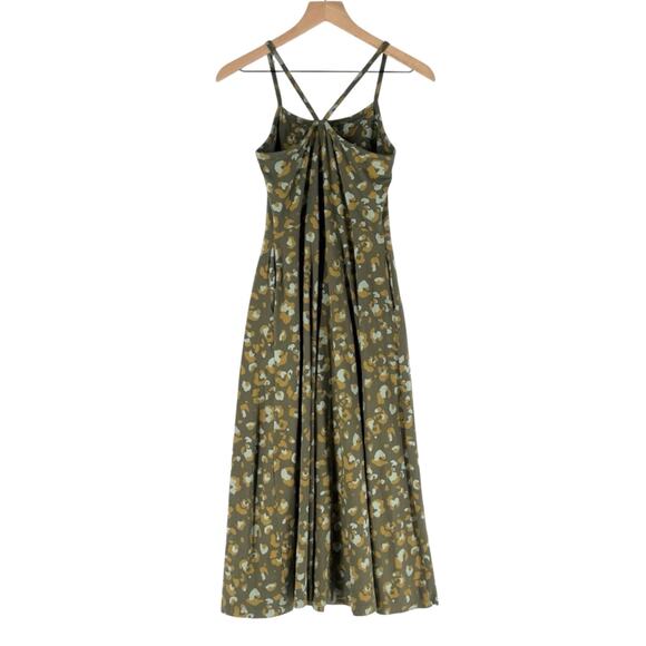 Pact Mod Leopard Fit & Flare Shorty Midi Dress Green XS Midi Organic Cotton - Picture 9 of 13